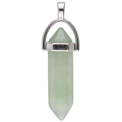 Brazilian green aventurine double-terminated point pendant A