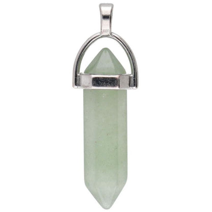 Pendentif pointe biterminée aventurine verte Brésil A - La Boite à Cailloux