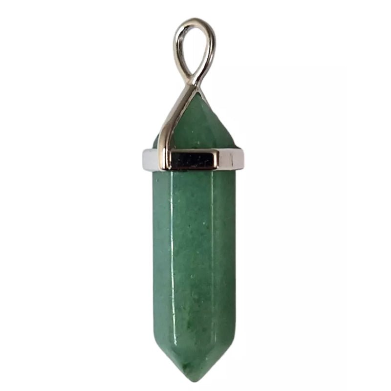 Pendentif pointe biterminée aventurine verte Brésil A - La Boite à Cailloux