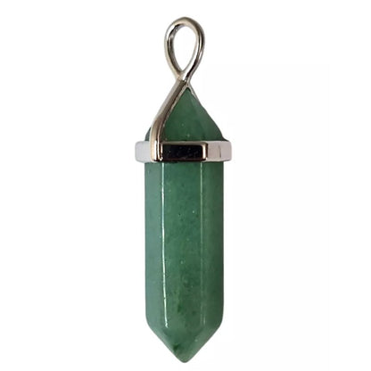 Pendentif pointe biterminée aventurine verte Brésil A - La Boite à Cailloux