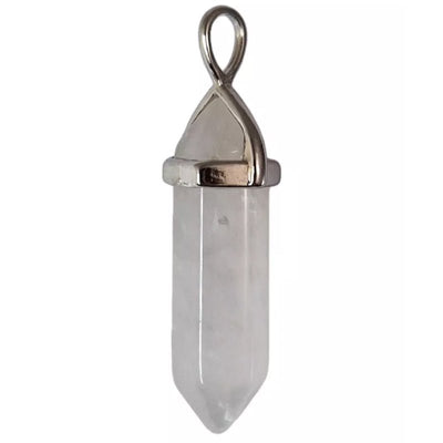 Colgante de punta biterminada de cristal de roca brasileño A