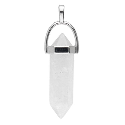 Colgante de punta biterminada de cristal de roca brasileño A