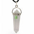 Pendentif pointe biterminée cristal de roche et péridot A - La Boite à Cailloux