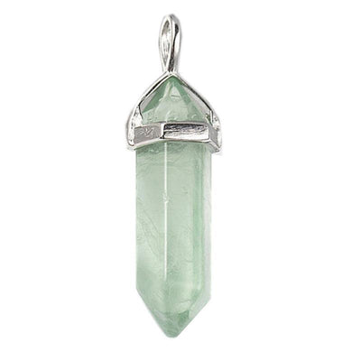 Pendentif pointe biterminée fluorine verte Chine A
