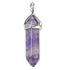 Pendentif pointe biterminée fluorine violette Chine A - La Boite à Cailloux