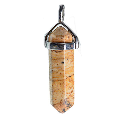 colgante de punta biterminada de jaspe del paisaje sudafricano