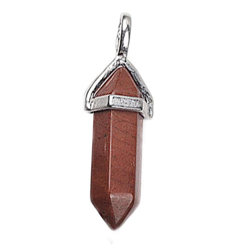 Pendentif pointe biterminée jaspe rouge Afrique du Sud A - La Boite à Cailloux