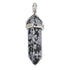 Pendentif pointe biterminée obsidienne neige Mexique A - La Boite à Cailloux