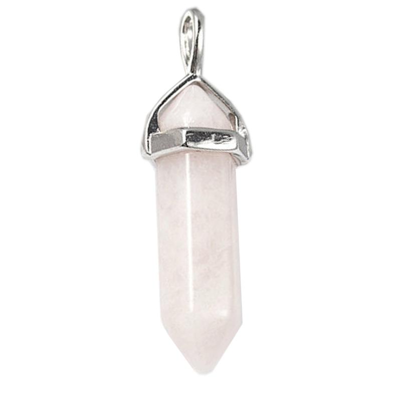 Pendentif pointe biterminée quartz rose Brésil A - La Boite à Cailloux