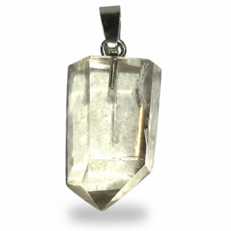 Pendentif pointe citrine naturelle Madagascar AA+ argent 925 - La Boite à Cailloux