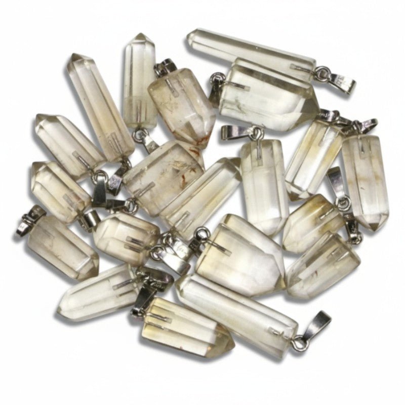 Pendentif pointe citrine naturelle Madagascar AA+ argent 925 - La Boite à Cailloux