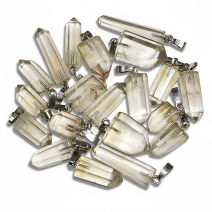 Pendentif pointe citrine naturelle Madagascar AA+ argent 925 - La Boite à Cailloux