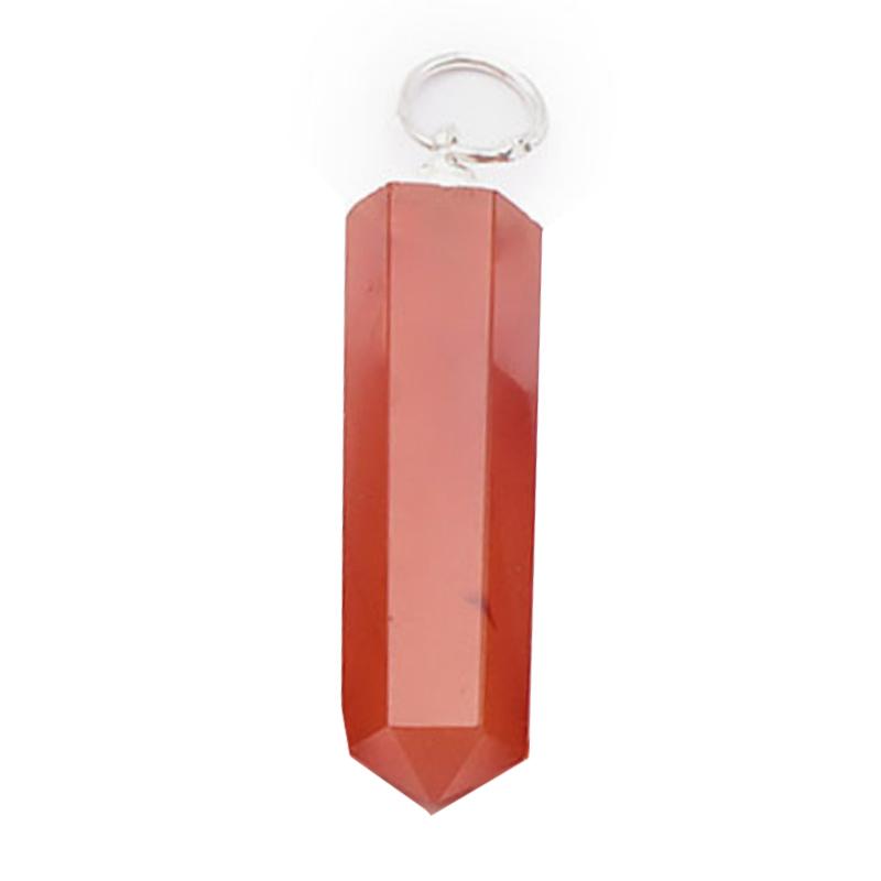 Pendentif pointe cornaline Brésil A acier inoxydable - La Boite à Cailloux