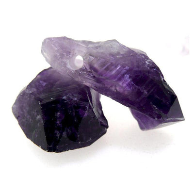 Colgante punta Amatista Brasil cruda A (piedra agujereada) + cordón