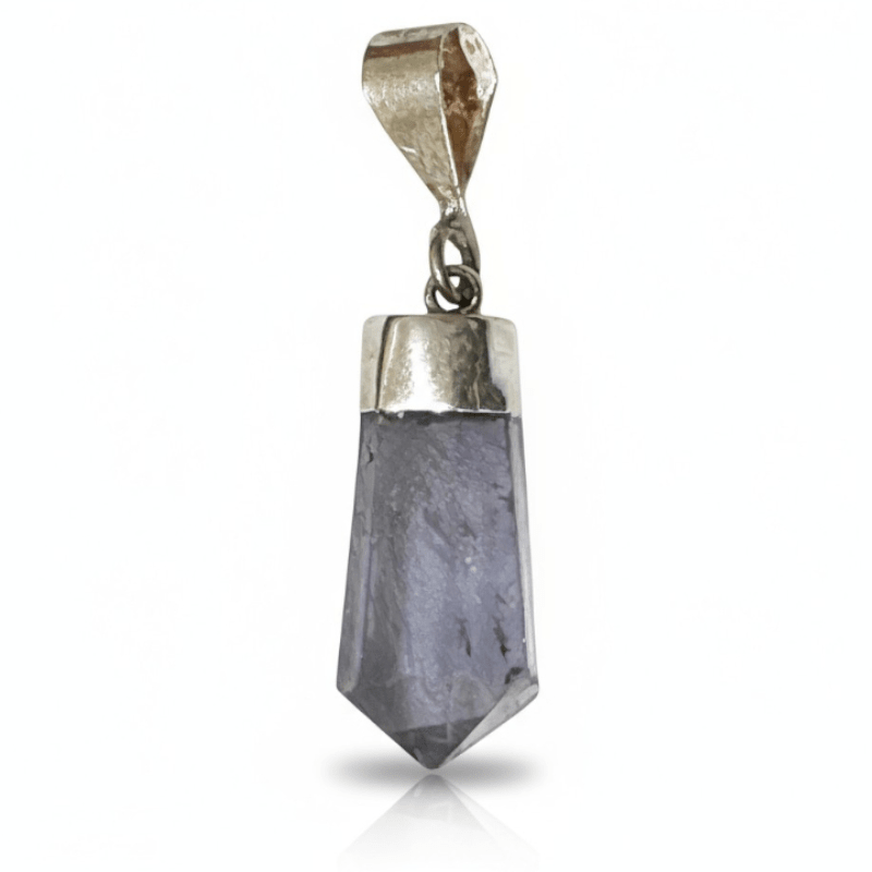 Pendentif pointe fluorine violette Chine AA argent 925 - La Boite à Cailloux