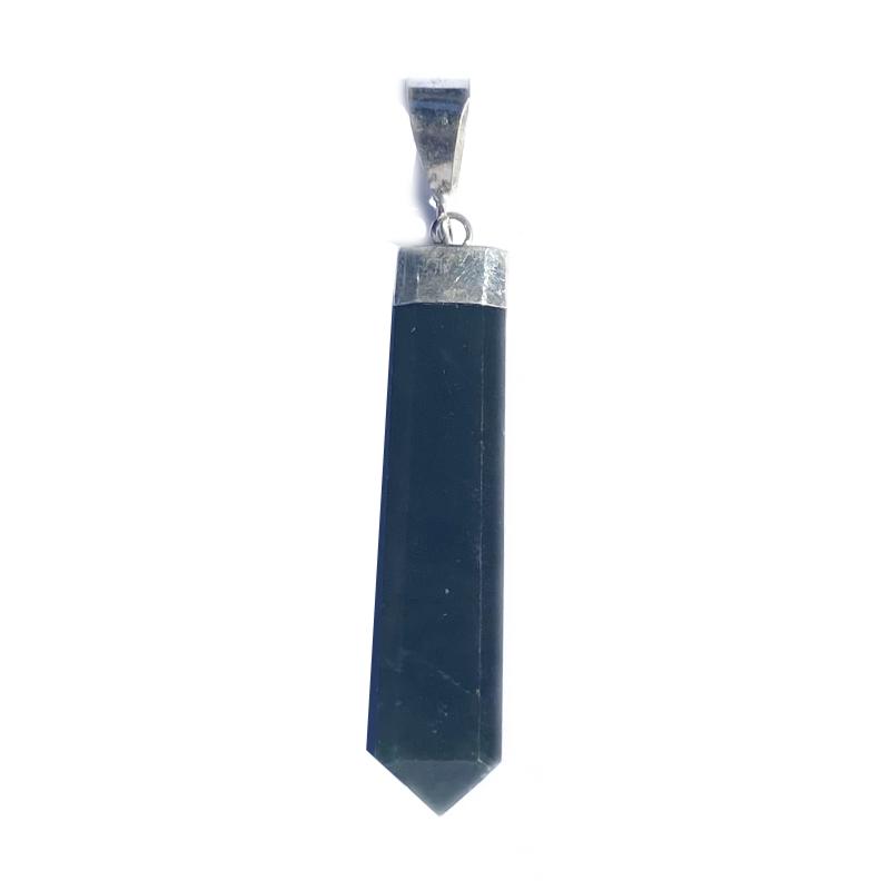Pendentif pointe jade néphrite Canada A argent 925 - La Boite à Cailloux