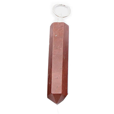 Colgante punta jaspe rojo Sudáfrica A acero inoxidable