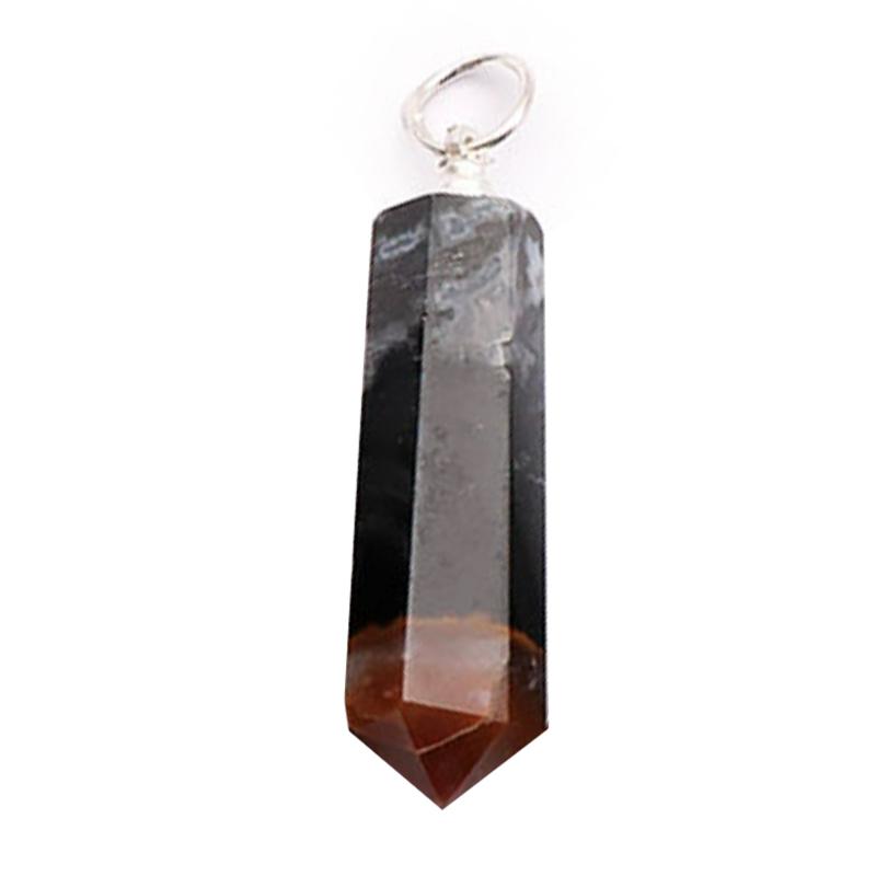 Pendentif pointe sardonyx Brésil A acier inoxydable - La Boite à Cailloux