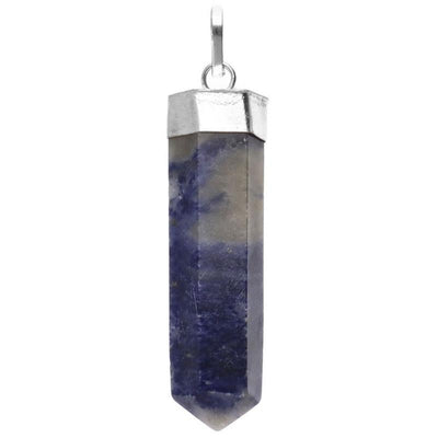Silver Plated Sodalite Brazil A Point Pendant
