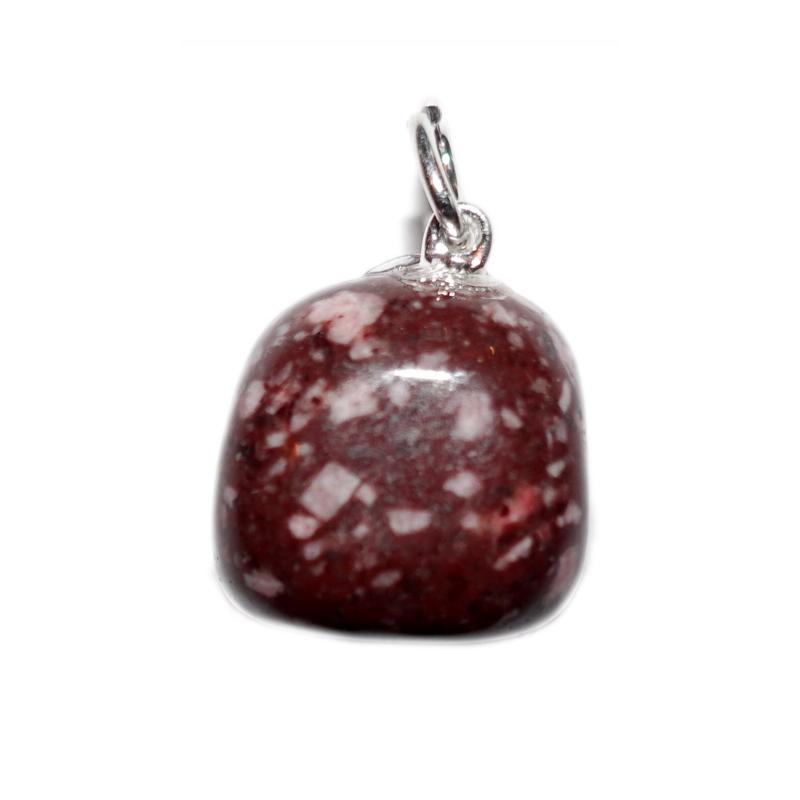 Pendentif porphyre impérial (pierre roulée) - La Boite à Cailloux