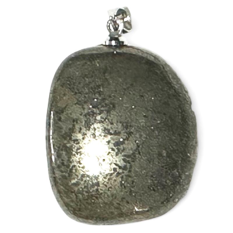 Pendentif pyrite Pérou AA (pierre roulée) - La Boite à Cailloux