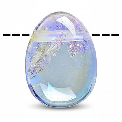 Pendentif quartz angel aura arc en ciel Brésil AA (pierre trouée) + cordon - La Boite à Cailloux