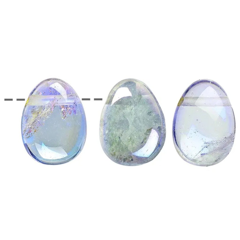 Pendentif quartz angel aura arc en ciel Brésil AA (pierre trouée) + cordon - La Boite à Cailloux