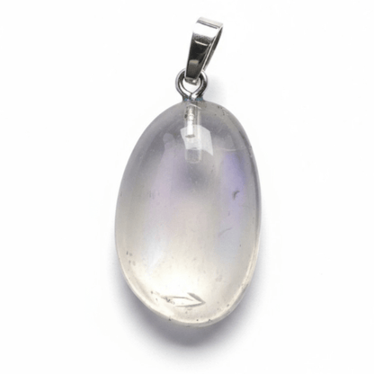 Pendentif quartz angel aura Brésil A pierre roulée boucle argent 925 - La Boite à Cailloux