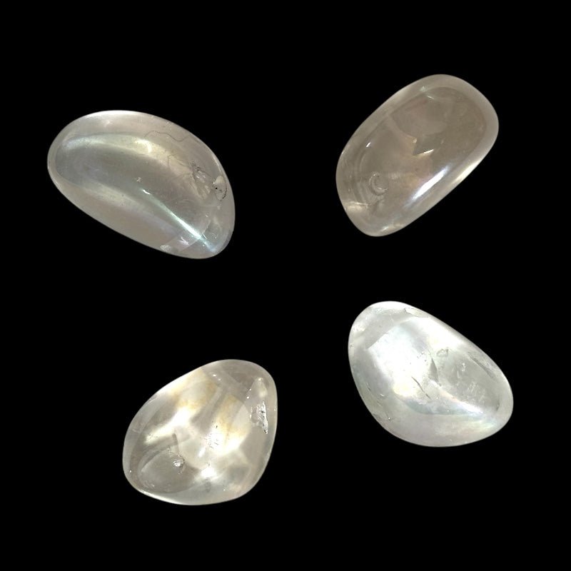 Pendentif quartz angel aura Brésil A (pierre trouée) + cordon - La Boite à Cailloux