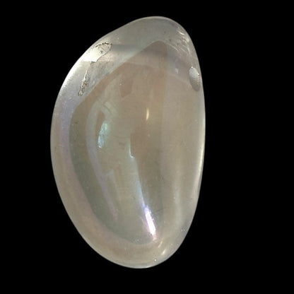 Pendentif quartz angel aura Brésil A (pierre trouée) + cordon - La Boite à Cailloux