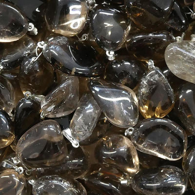 Pendentif quartz fumé Brésil AA (pierre roulée)