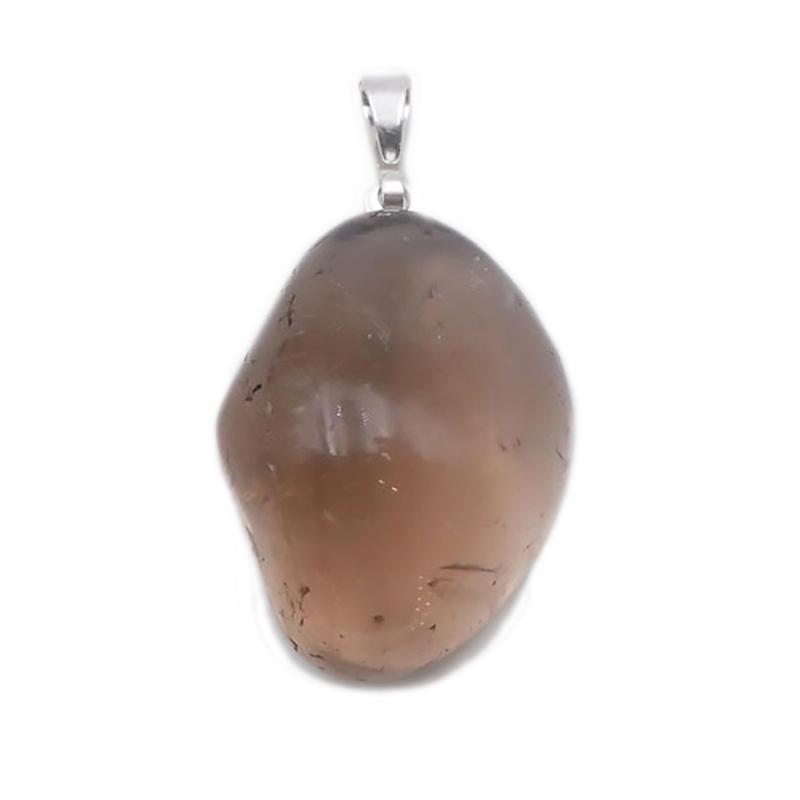 Pendentif quartz fumé Brésil AA (pierre roulée) - La Boite à Cailloux