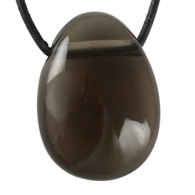 Pendentif quartz fumé Etats-Unis A (pierre trouée) + cordon