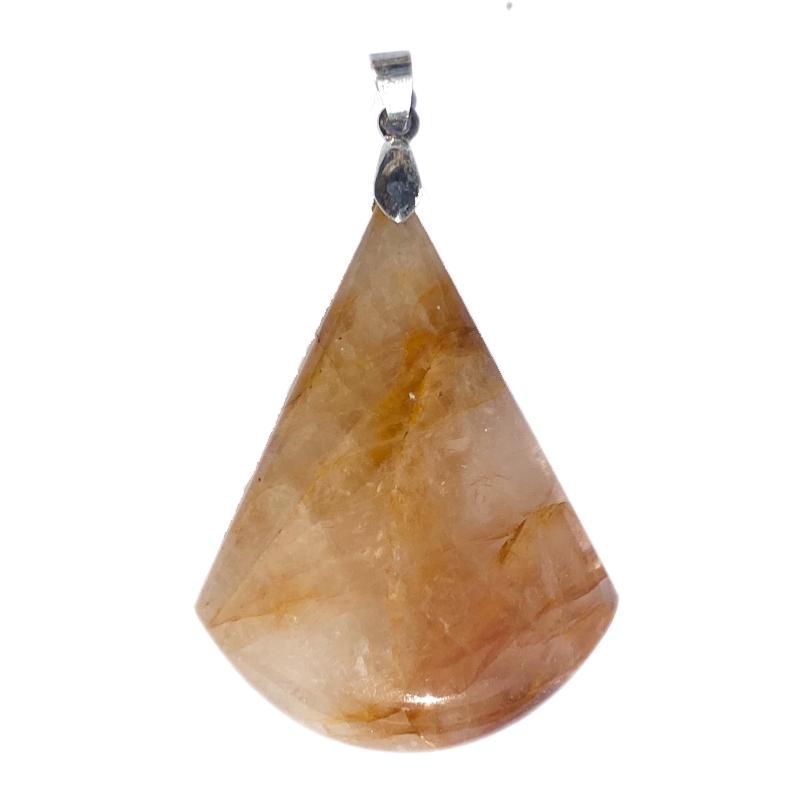 Pendentif quartz hématoide Brésil AA argent 925 - La Boite à Cailloux