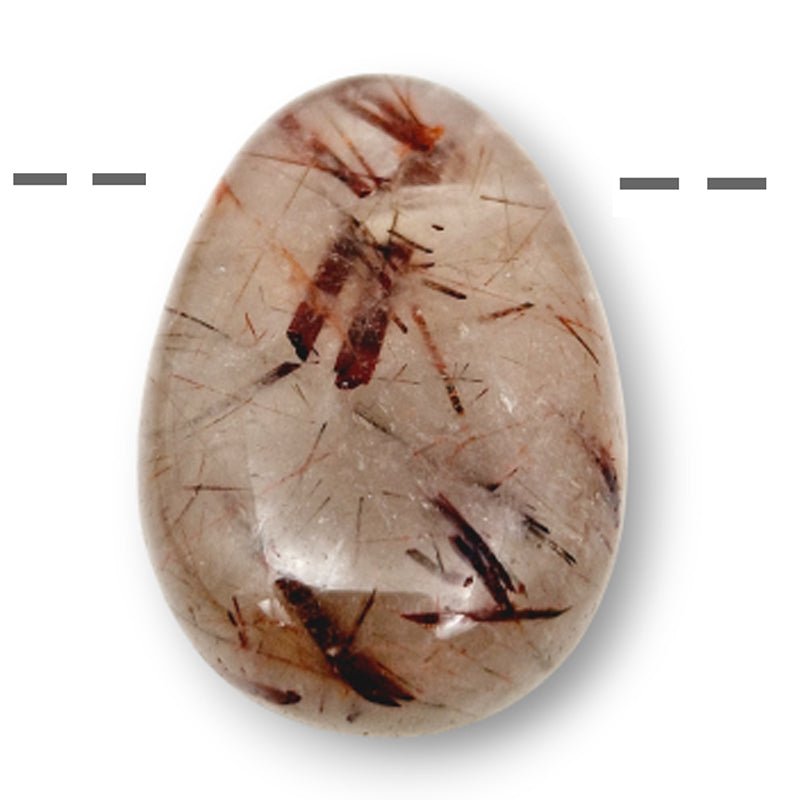Pendentif quartz hématoide rouge Brésil A (pierre trouée) + cordon - La Boite à Cailloux