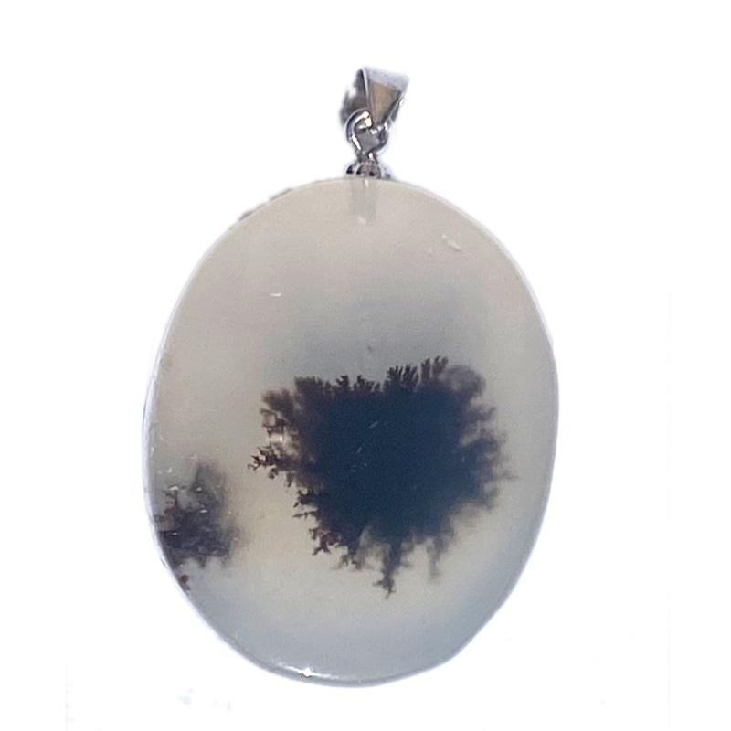 Pendentif quartz mousse Brésil AA argent 925 - La Boite à Cailloux
