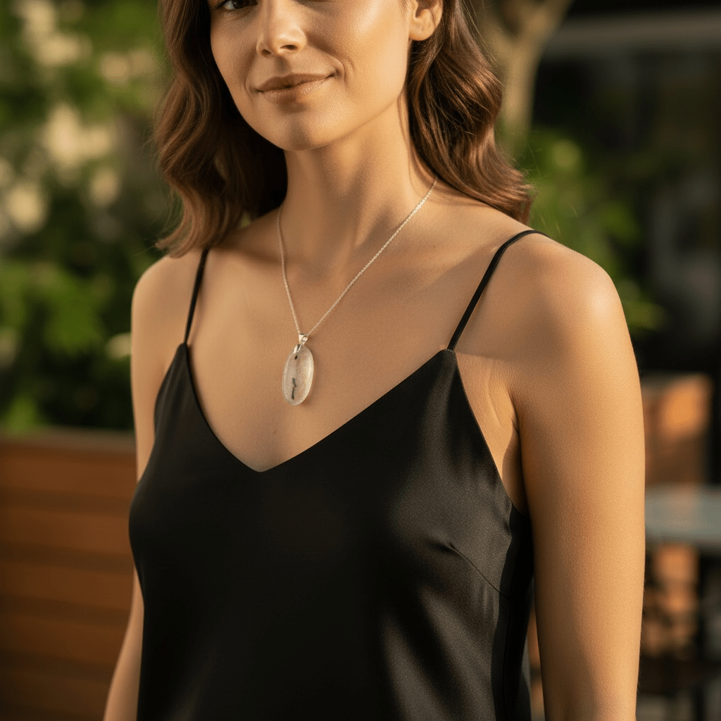 Pendentif quartz mousse Brésil AA argent 925 - La Boite à Cailloux