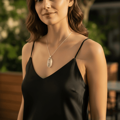 Pendentif quartz mousse Brésil AA argent 925 - La Boite à Cailloux