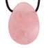 Pendentif quartz rose Brésil A (pierre trouée) + cordon - La Boite à Cailloux