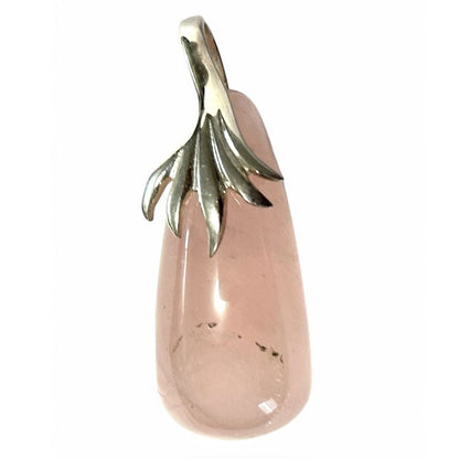 Pendentif quartz rose Brésil AA argent 925 - La Boite à Cailloux