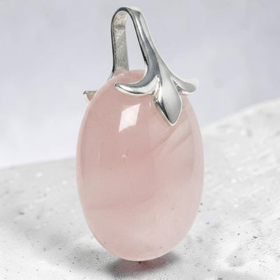 Pendentif quartz rose Brésil AA argent 925