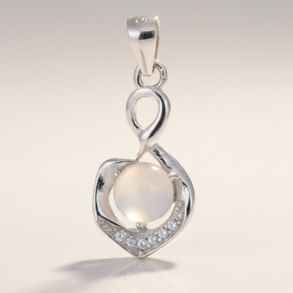 Pendentif quartz rose Madagascar AAA argent 925 Rhodié - La Boite à Cailloux