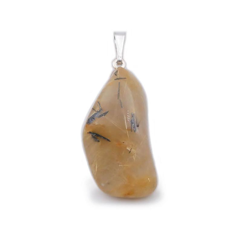 Pendentif quartz rutile Brésil A pierre roulée - La Boite à Cailloux