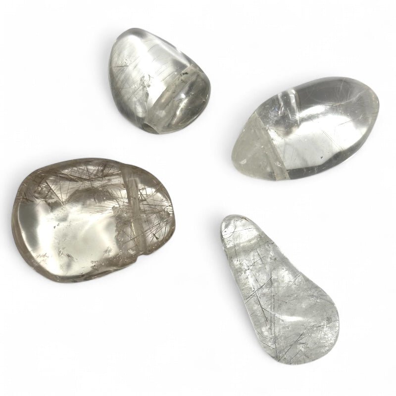 Pendentif quartz rutile Brésil A (pierre trouée) + cordon - La Boite à Cailloux
