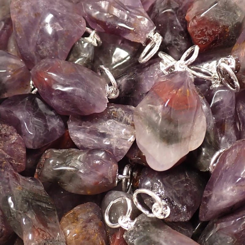 Pendentif quartz super seven Brésil A (pierre roulée) - La Boite à Cailloux