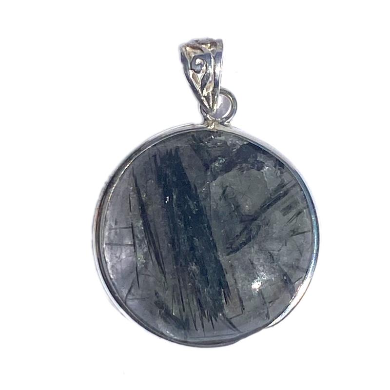 Pendentif quartz tourmaline Brésil AA argent 925 - La Boite à Cailloux