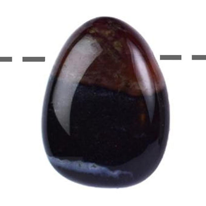 Pendentif sardonyx Brésil A (pierre trouée) + cordon - La Boite à Cailloux
