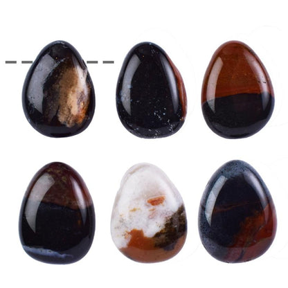 Pendentif sardonyx Brésil A (pierre trouée) + cordon - La Boite à Cailloux