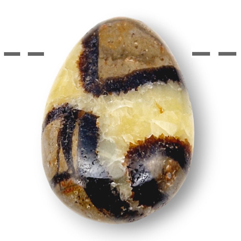 Pendentif septaria Madagascar A (pierre trouée) + cordon - La Boite à Cailloux