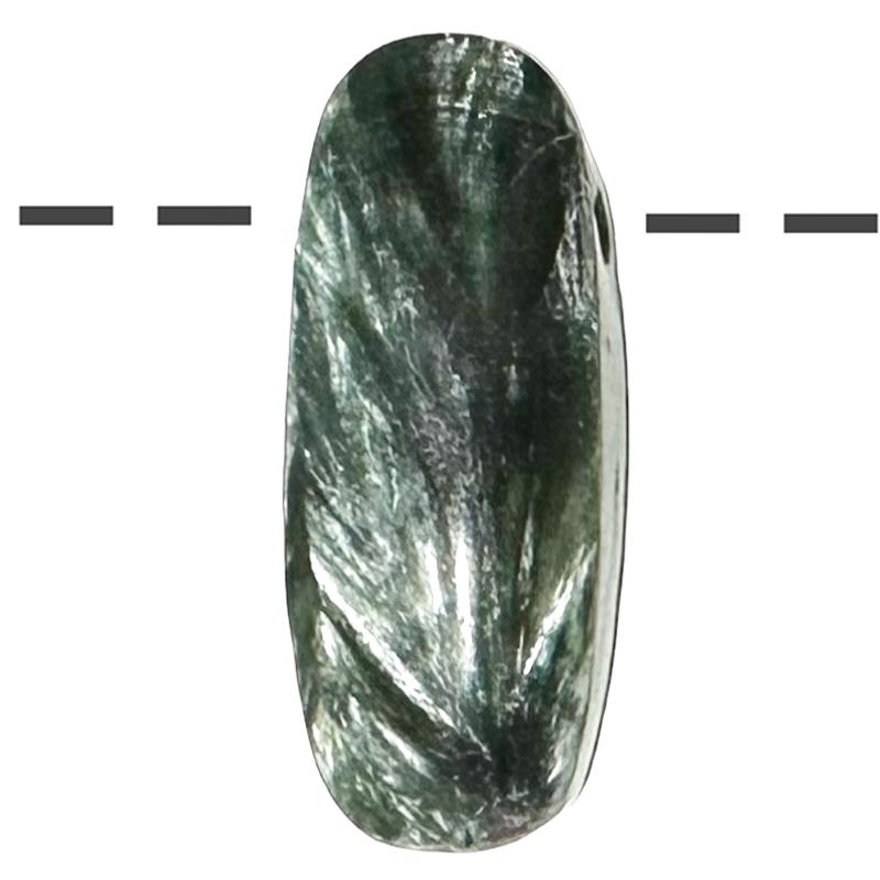 Pendentif séraphinite Russie AA (pierre trouée) + cordon - La Boite à Cailloux